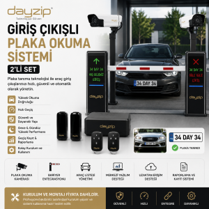 DAYZİP Giriş Çıkışlı Plaka Okuma Sistemi 2'li Set